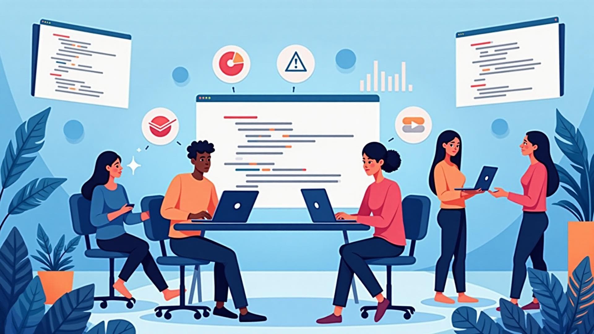 Students coding and preparing for placements